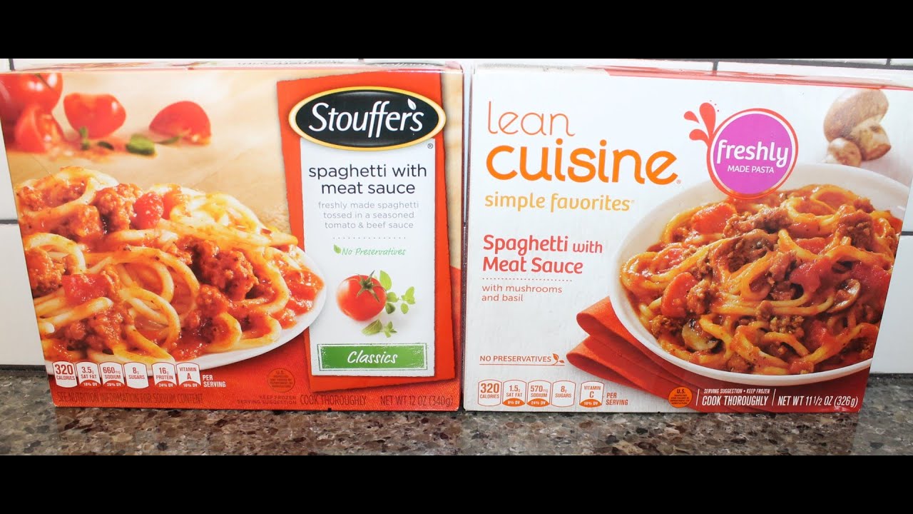 Stoufferâ€™s Spaghetti with Meat Sauce vs Lean Cuisine Spaghetti with