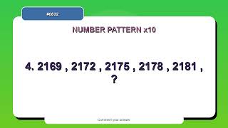 Number Pattern Challenge #0832 | 10 Number Pattern Practice Questions Guide