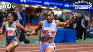 Julien Alfred WINS 60m FINAL 6.99 WL || 2024 MILLROSE GAMES