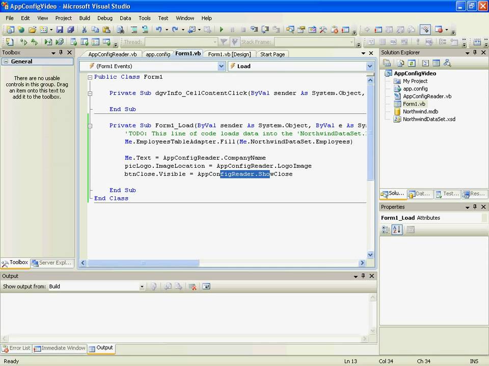 Vb.Net 2008 App.Config Usage
