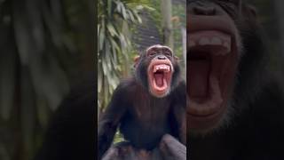 Rise N Shine - Chimpanzee Goes For World Record Yawn. Look At Those Teeth 🦷