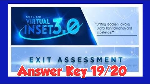 VINSET 3.0 EXIT ASSESSMENT ANSWER KEY