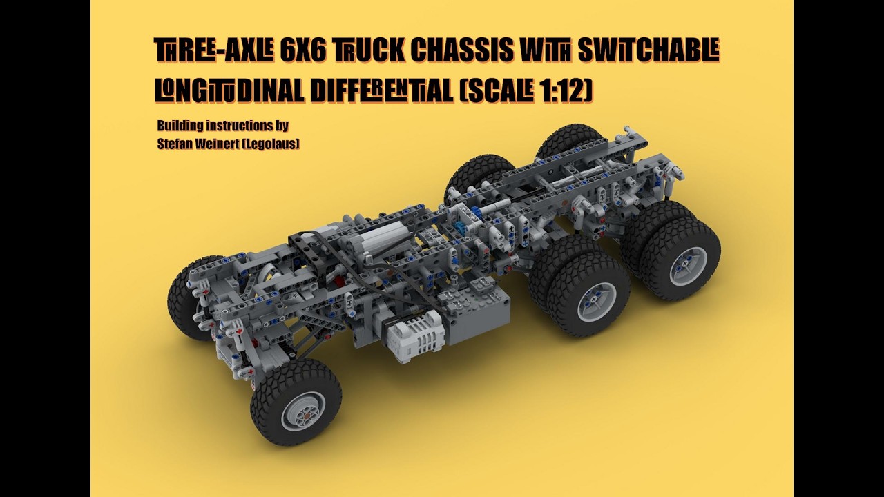 Lego MOC 255826 Three-axle 6x6 truck chassis with switchable