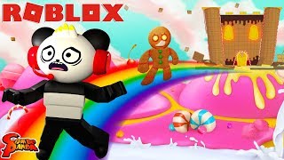 CANDY MONSTERS IN ROBLOX CANDYLAND! Escape Candyland Obby in Roblox Let's Play with Combo Panda