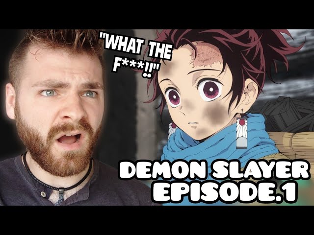 WAIT... THIS IS MESSED UP??!! | DEMON SLAYER - EPISODE 1 | New Anime Fan! | REACTION class=