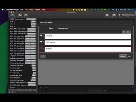 TextExpander for Testing Psychologists: Creating drop-down menus for results sections