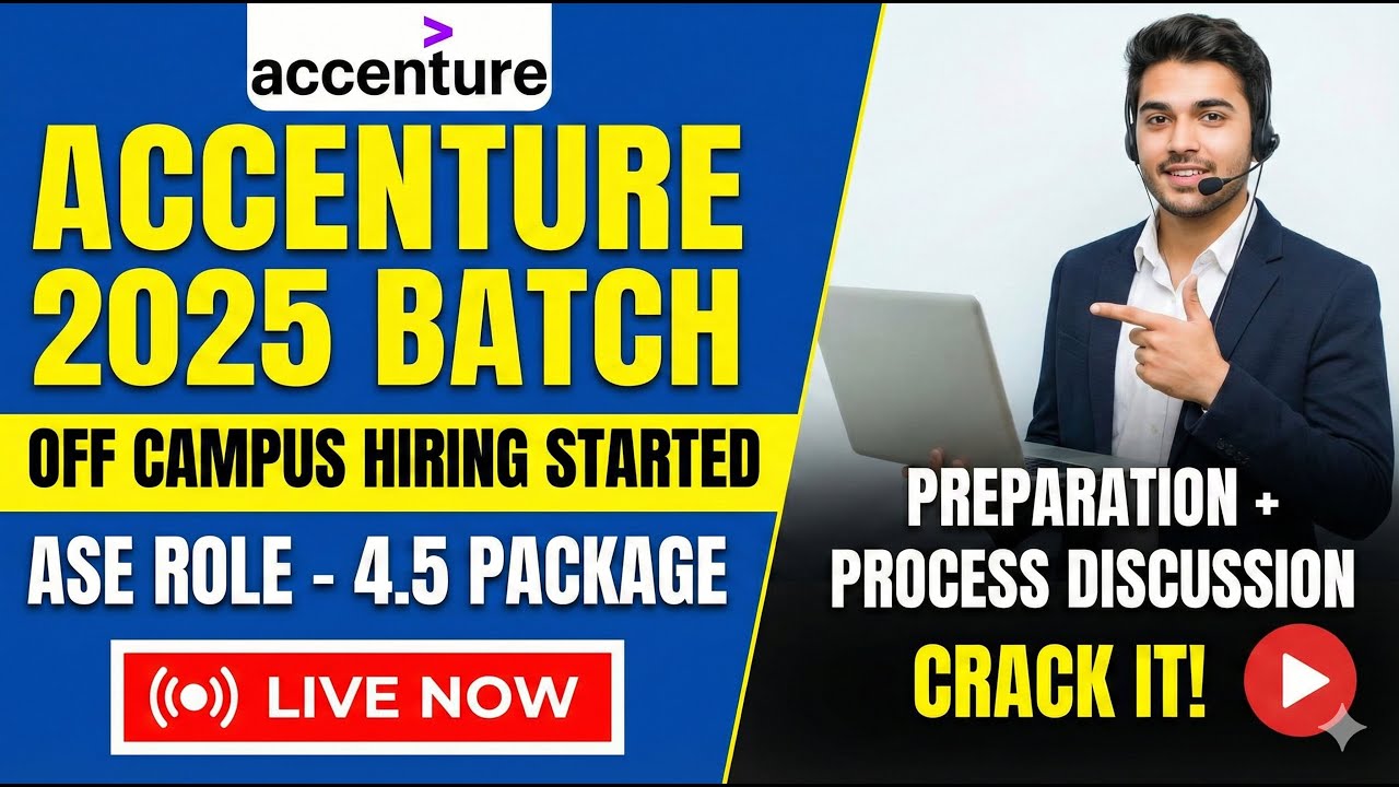 Finally! Accenture 2025 Batch Hiring Started | ASE Role, 4.5 LPA ...