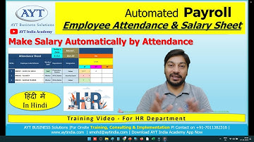 Payroll Management -  Employee Attendance & Salary Sheet EXCEL Sheet Format || HR Training | Payroll