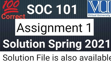 soc101 Assignment 1 Solution || Spring 2021