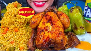 ASMR MAGGI MASALA NOODLES, WHOLE ROAST CHICKEN, GRILLED PEPPERS MUKBANG MASSIVE Eating Sounds