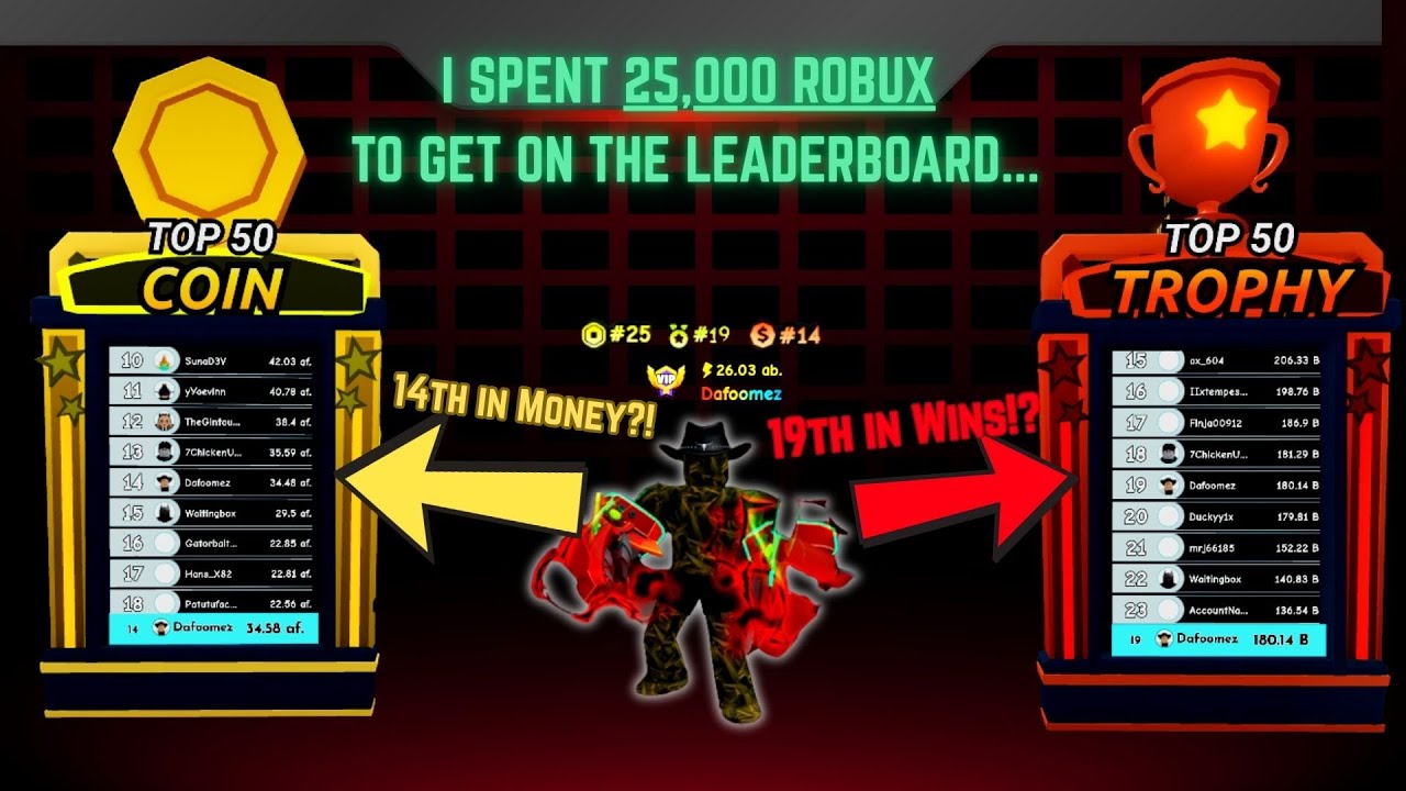 I spent 25k Robux to get on the LEADERBOARD in Punch Wall! (Roblox ...