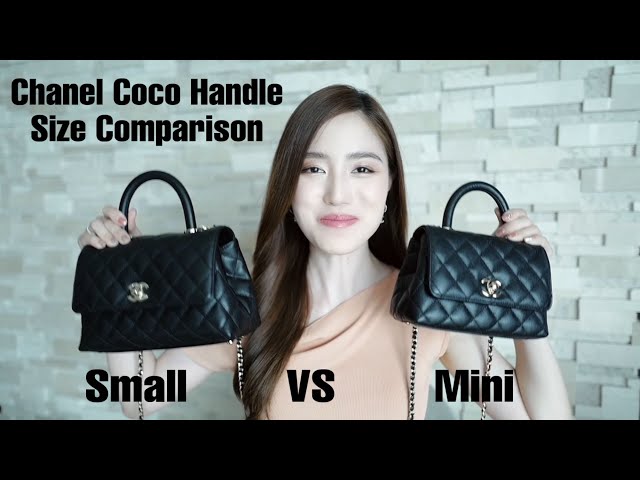 Size Comparison เปรียบเทียบ Chanel Coco Handle small vs mini
