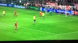 Calcio di rigore sbagliato Müller Bayern Monaco- Arsenal