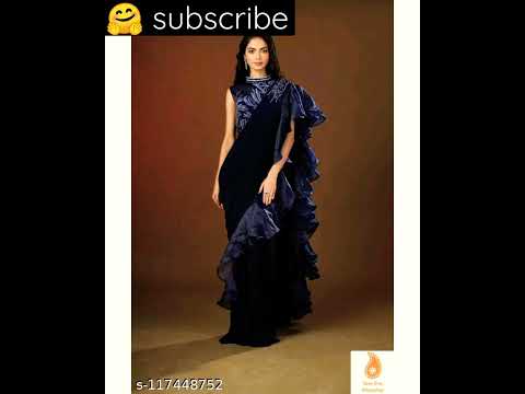 designer ruffle saree