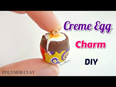 Creme Egg Charm - Polymer Clay DIY Tutorial Video