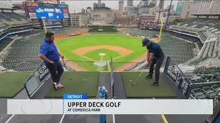Detroit Tigers fans have the chance to play a round of golf inside Comerica Park