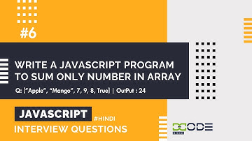 Write a Javascript Program to Sum only Number In an Array  | JavaScript Interview Questions