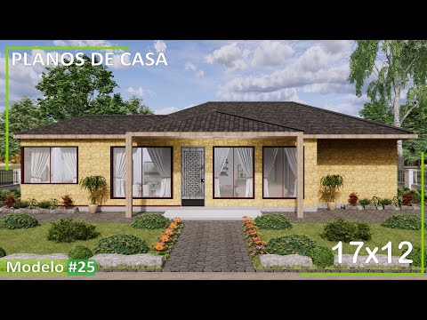 Planos de Casa 3 Dormitorios 2 Baños 17x12m