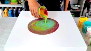 This One Surprised Me!!  Tropical Vibes with Just Paint and Water!  Acrylic Pouring