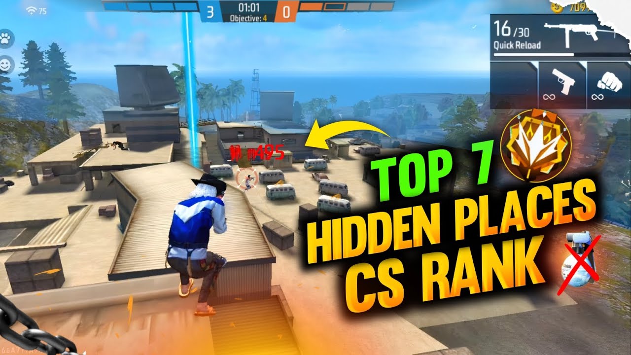 TOP 7 CS RANK HIDDEN PLACES || SECRET PLACES IN CS RANK AFTER UPDATE
