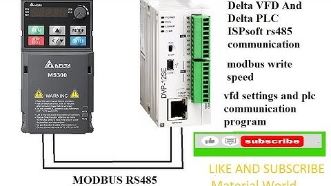 #delta isp soft modbus communication plc and vfd #modbus vfd write speed #rs485 communication