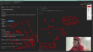 Leetcode 347. Top K Frequent Elements (Min Heap, Quick Select Algo)