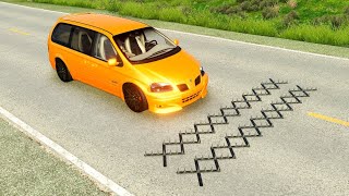 Cars vs Spikes Trap Crashes #2 - BEAMNG DRIVE | BeamHappy