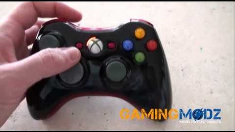 "Black with Red Inserts" Customized Xbox 360 Modded Controller
