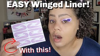 TRY THIS STENCIL!! SIMPLE TRICK TO GET PERFECTLY EVEN WINGED EYELINER!