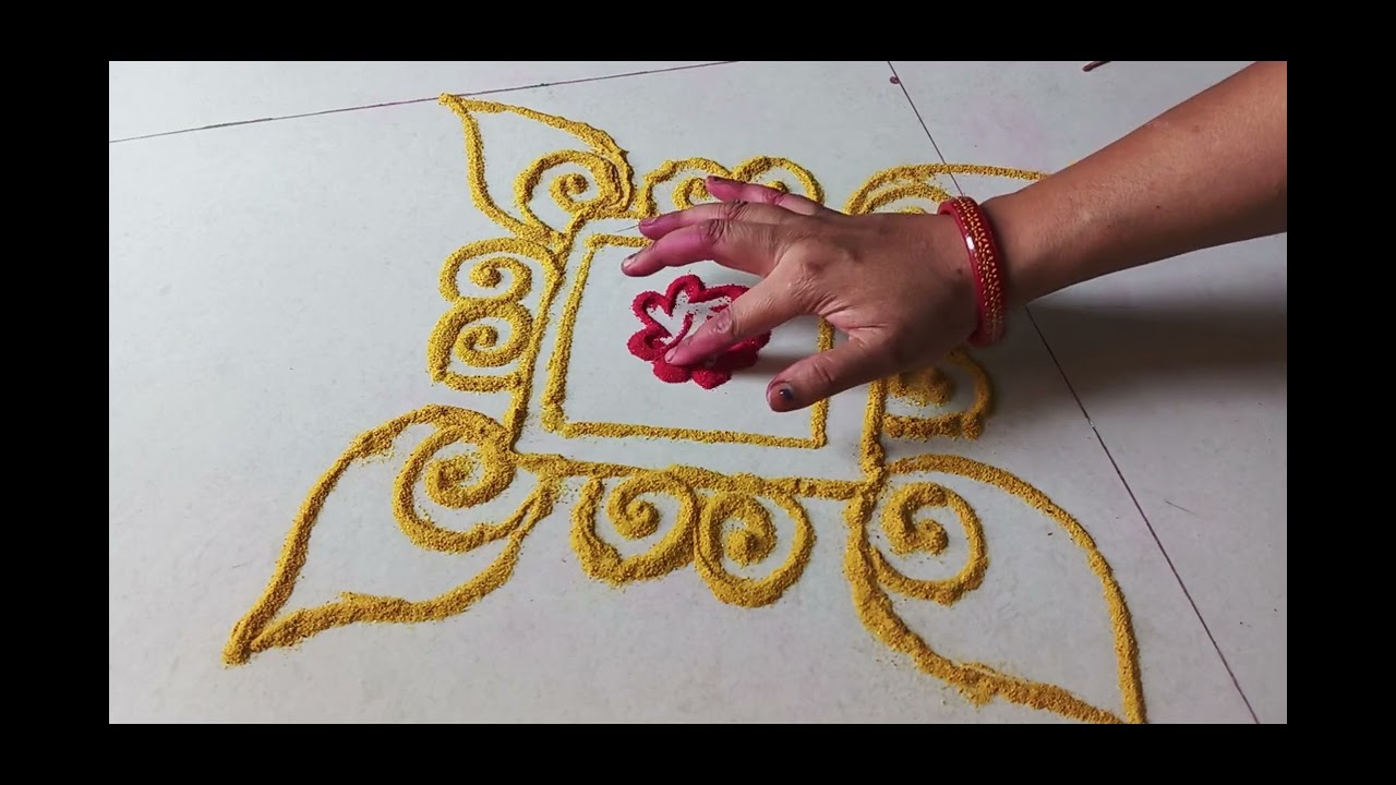 Latest Flower Rangoli Designs / new beautiful rangoli designs #youtubevideo #rangoli #newdesign 