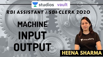 Machine Input and Output | RBI Assistant / SBI Clerk 2020 | Heena Sharma