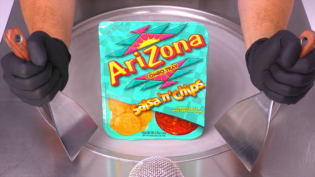 ASMR | Tortilla Chips & Salsa Sauce turn into Ice Cream Rolls - with Arizona Salsa 'n' Chips