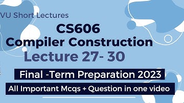 cs606 lecture 27-30  |CS606 Final term Preparation |cs606 short lecture 27,28,29,30 |Cs606 Lectures