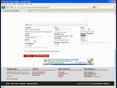 Nex-Tech Classifieds - Placing an Ad