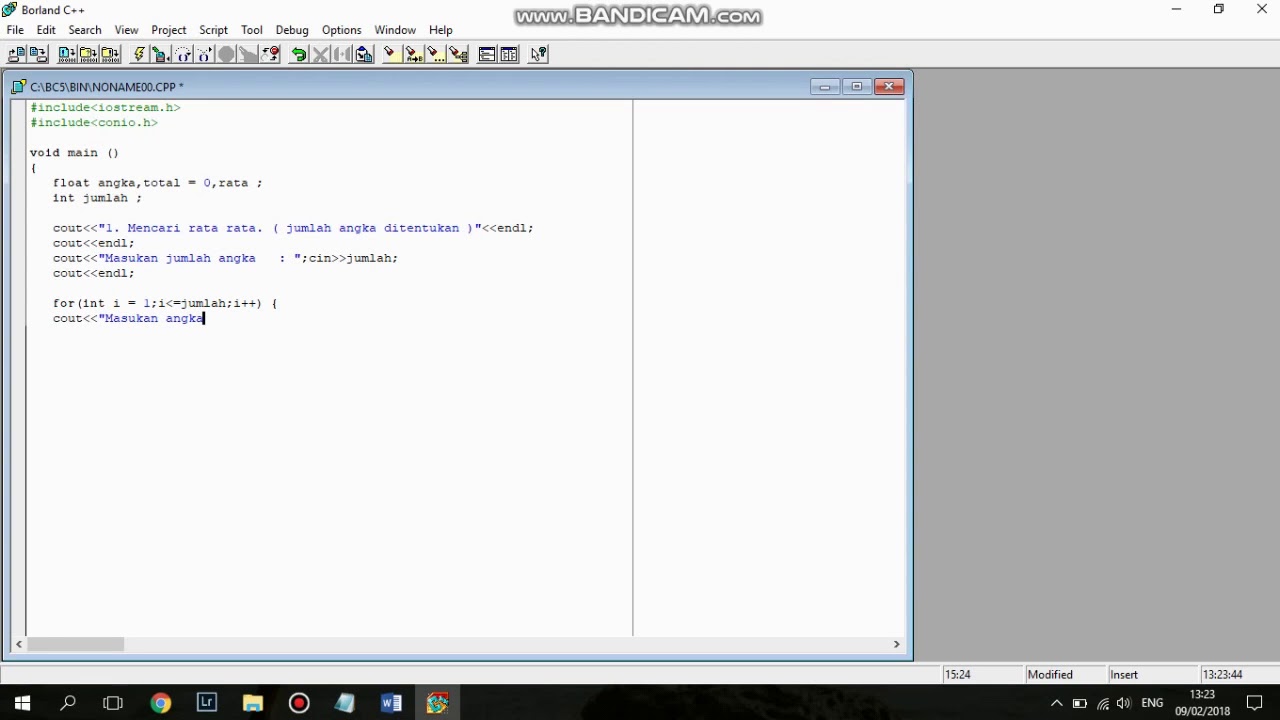 Tutorial Borland C++ Mencari rata rata suatu nilai - YouTube