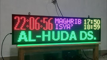 Running text jam jadwal sholat full color RGB P10 133x40cm