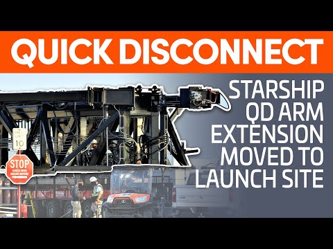 Starship Quick Disconnect Arm Moved to Launch Site | SpaceX Boca Chica