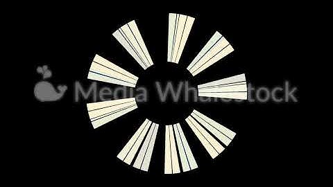 Abstract rotating blades of jet engine on black background, seamless loop. Animation. Yellow rays