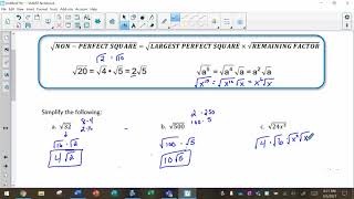 Unit 8 D1   Simplify Radicals