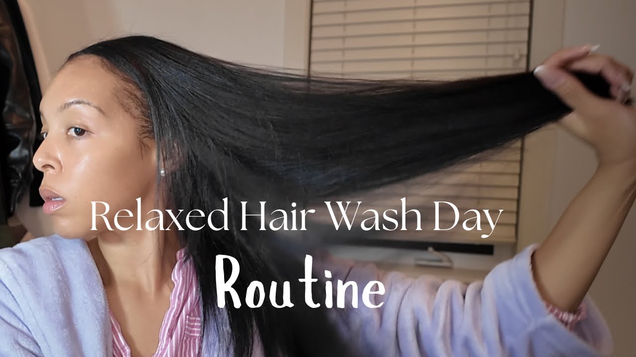 Relaxed Hair Wash Day Routine | Moisture & Scalp Care for Dry Fall Weather