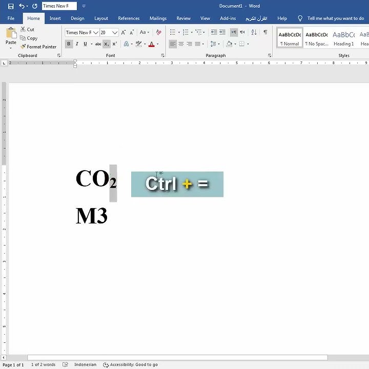 Cara Membuat Pangkat (Atas-Bawah) di Word #Shorts