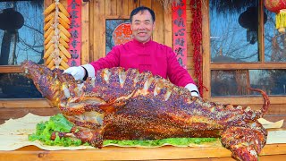 WHOLE SHEEP Roasted with Fish INSIDE! Authentic Rural Cooking in a Kiln! | Uncle Rural Gourmet