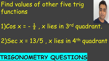TRIGONOMETRIC FUNCTIONS CLASS 11 EX 3.2 Q 1 & 4 NCERT CBSE ISC IIT JEE IMPORTANT QUESTIONS SOLUTIONS