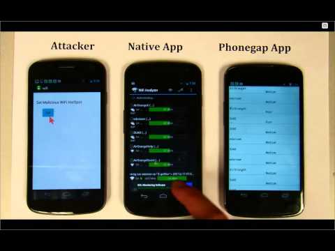 Code Injection Attack on HTML5-based Mobile Apps (WIFI)
