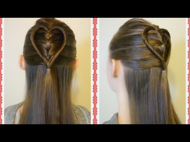 How to Create a DOUBLE HEART PONYTAIL  Valentines Day Hairstyles  YouTube