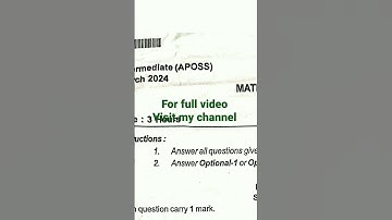 open inter Maths 2024 APOSS