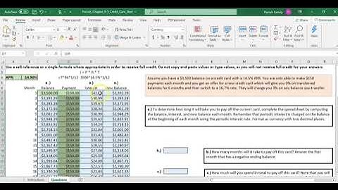 Excel section 9 5 Credit Card