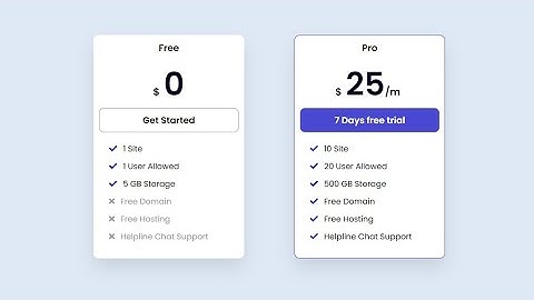 How to create Pricing Table with HTML and CSS | Create Price Card in HTML and CSS