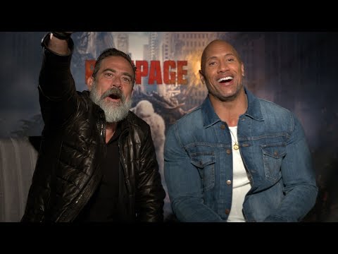 THE BEST DWAYNE JOHNSON & JEFFREY DEAN MORGAN INTERVIEW EVER! (RAMPAGE WORLD PREMIERE)