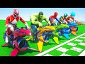 AVENGERS vs POWER RANGERS | Super Challenge Race Track Together - GTA 5 Funny Contest #207